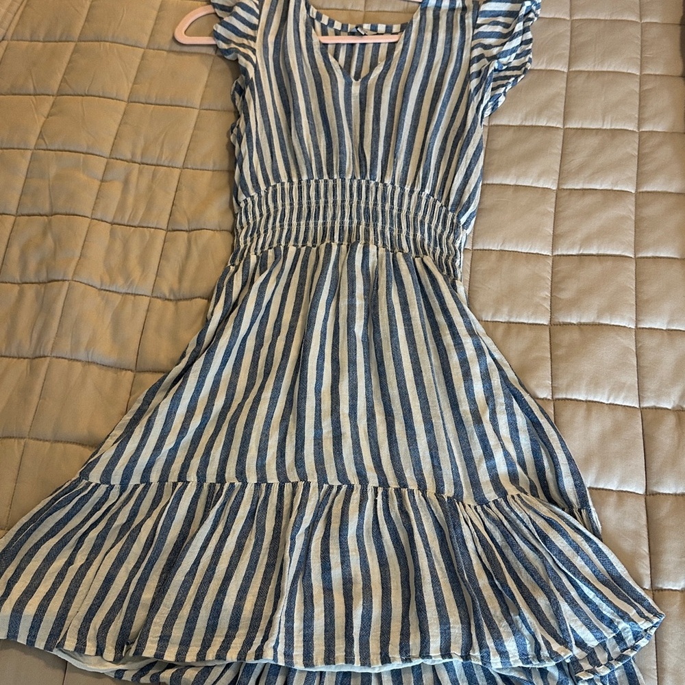 Rails Navy and Cream Striped Top